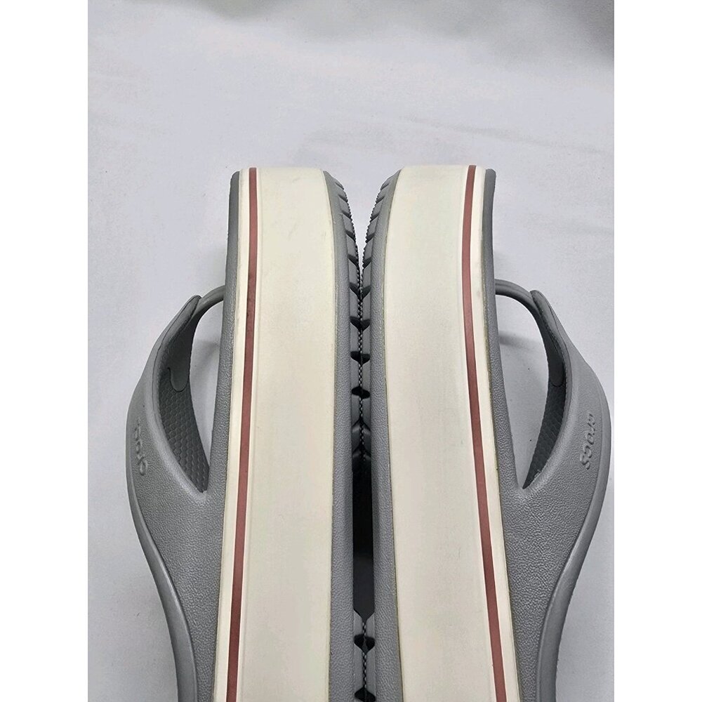 Womens Crocs Crocband Platform Gray Comfort Flip Flops Thong Sandals Size 6 - Picture 11 of 15